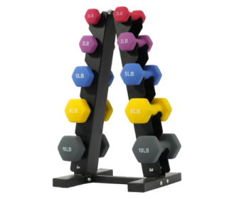 Color Neoprene Dumbbell Set With Rack, Multiple Weight Options, Set--Only Supports Self Pickup
