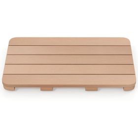 Waterproof HIPS Spa Shower Mat for Bathroom with Non Slip Foot Pads-Brown