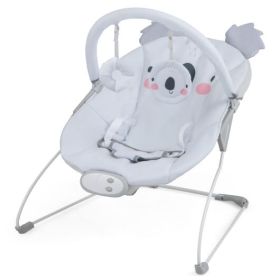 bPortable Baby Bouncer Infant Rocker Seat with Detachable Toy Bar-Gray