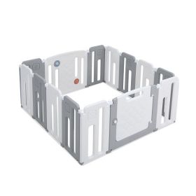 14 Panels Kids Safety Activity Play Center with Drawing Board-Pink