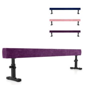 7.5 Feet High and Low Gymnastics Beam with 3 Heights-Purple