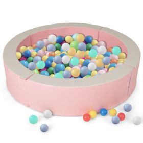 Detachable Foam Ball Pit with 50 Colorful Ocean Balls-Pink
