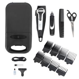 Impress 18 Piece Cordless Rechargeable Hair Cutting Kit and Nose Trimmer with Storage Case
