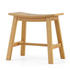 Teak Wood Shower Stool with Curved Seat for Inside Shower Spa