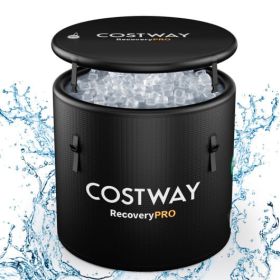 79 Gal Water Chiller Compatible Cold Plunge Tub with Cover-Black