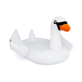 Giant Inflatable Swan Floating Island 4-Person Pool Float with 4 Cups Holders