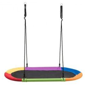 60 Inch Saucer Surf Outdoor Adjustable Swing Set-Blue+Black