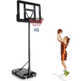 4.25-10 Feet Basketball Hoop System with Adjustment Holes and 2 Nets