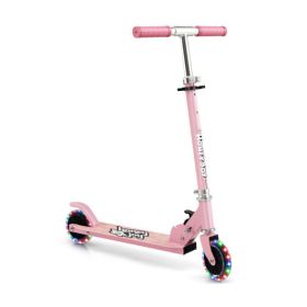 Folding Kick Scooter with 3 Adjustable Heights for Kids-Pink