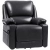 HOMCOM Power Lift Chair for Elderly, Faux Leather Recliner Sofa with Vibration Massage and Heat, Remote, Side Pockets, Black