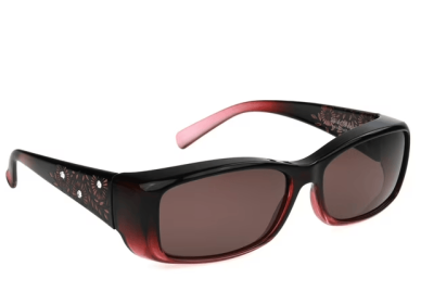 Solar Shield Dioptics Unisex Rectangle Fashion Sunglasses Berry