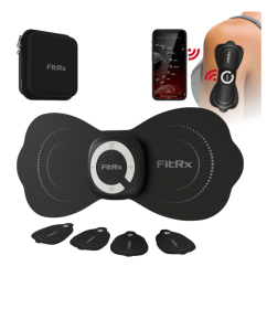 FitRx Cordless Shiatsu Shoulder, Back, and Neck Massager with Heat, USB-Rechargeable, Black