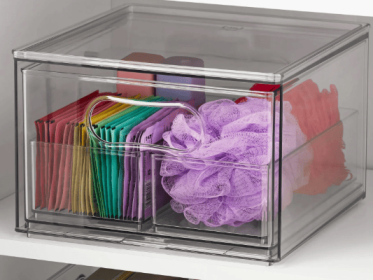 The Home Edit 4 Piece Bath Storage Edit Clear Plastic Modular Storage System 10.63" x 7.04" x 10.33"
