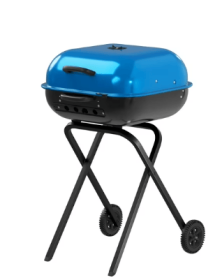 Americana Walk-A-Bout 100% Pre-Assembled Portable Steel Charcoal Grill in Blue