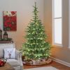 6ft Pre-Lit Christmas Tree with 300 Warm White LED Lights, 611 PE+PVC Tips, Realistic Layered Look