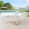 Outdoor Chaise Lounge Adjustable Patio Reclining Lounger Chair with Removable Headrest