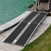 10' Threshold Ramp,Portable Wheelchair Ramp,Carpeted Foldable Handicap Ramp,