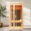 Deluxe version Plus One person Far infrared Hemlock Sauna room with LED colour lights