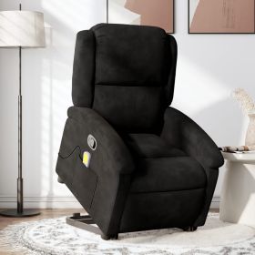 Stand up Massage Recliner Chair Black Velvet