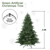 Artificial 6.5ft Green Christmas Tree with 2225 PE/PVC Mixed Branch Tips, Steel wire, Hinged Premium & Foldable Base for Indoor Holiday Decorating