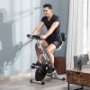 Foldable Upright Training Exercise Bike Indoor Stationary X Bike with 8 Levels of Magnetic Resistance for Aerobic Exercise, Grey