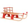 Folding Snow Sledge with Backrest 46.9" Wood