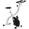 Foldable & Quiet Exercise Bike with 8-Level Magnetic Resistance, Pulse Sensor, Wheels and LCD Monitor, Black