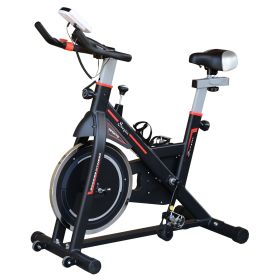 Upright Stationary Exercise Bike, Cardio Workout Training Bicycle w/ Adjustable Resistance LCD Monitor, Black