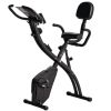 3 in 1 Folding Exercise Bike, Foldable Stationary Bike with 8-Level Magnetic Resistance, Adjustable Seat, Black