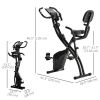 3 in 1 Folding Exercise Bike, Foldable Stationary Bike with 8-Level Magnetic Resistance, Adjustable Seat, Black