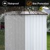 Metal garden sheds 8ftx6ft outdoor storage sheds white+offee