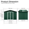 Metal garden sheds 8ftx6ft outdoor storage sheds Green+White