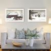 Trendy Decor 4U 2- Piece Vignette Christmas Time with Family White Framed Wall Art for Living Room
