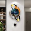 26.4"LED Silent Wall Clock Multi-function Display Voice-Activated, Dual Power Suppiy