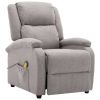 Massage Chair Light Gray Fabric