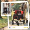 PawHut Pet Stroller Dog Cat Carriage One Click Fold with Universal Front Wheels Shock Absorber Brakes Storage Bags Mesh Window