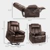 HOMCOM Power Lift Recliner Chair for Elderly, Electric Lift Chair with Massage and Heat, Remote Control, Brown