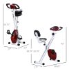 Foldable Indoor Stationary Bike with 8 Levels of Magnetic Resistance, Exercise Bike for Cardio Workout, Red
