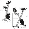 Foldable Upright Training Exercise Bike Indoor Stationary X Bike with 8 Levels of Magnetic Resistance for Aerobic Exercise, Grey