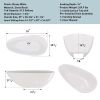 59" Freestanding Solid Surface Bathtub, Luxury Handcrafted Stone Resin Freestanding Soaking Bathtub with Overflow and Pop-up Drain