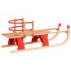 Folding Snow Sledge with Backrest 46.9" Wood