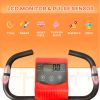 3 in 1 Folding Exercise Bike, Foldable Stationary Bike with 8-Level Magnetic Resistance, Adjustable Seat, Red