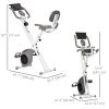 Folding Exercise Bike, Indoor Stationary Bike with 8-Level Magnetic Resistance and LCD Monitor, for Cardio Workout Grey