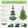 6ft Pre-Lit Christmas Tree with 300 Warm White LED Lights, 611 PE+PVC Tips, Realistic Layered Look