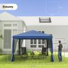 Outsunny 10' x 10' Pop Up Canopy Tent with Netting, Instant Gazebo, Screen House Room with Carry Bag, Height Adjustable, for Outdoor, Garden, Patio