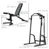 Smith Machine, Multi-Functional Power Cage w/ Adjustable Bench, Barbell Bar, Cable Pulley System, 15-Level Squat Rack