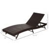 Outsunny Patio Chaise Lounge, Pool Chair with 5 Position Adjustable Backrest & Cushion, Outdoor PE Rattan Wicker Sun Tanning Seat, 78.75" x 28" x 35"