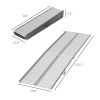 HOMCOM 10ft Wheelchair Ramps for Homes with Ribbed Surface, Foldable, Secure Entry&Heavy-Duty, Durable Silver Finish