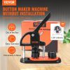 VEVOR Button Maker, 1.25 inch/32mm Pin Maker with 500pcs Button Parts, Ergonomic Arc Handle Punch Press Kit
