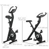 Foldable Exercise Bike Indoor Stationary Bike w/ 8-Level Magnetic Resistance LCD Screen Phone Holder for Home Gym Black